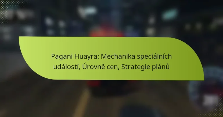 Pagani Huayra: Mechanika speciálních událostí, Úrovně cen, Strategie plánů