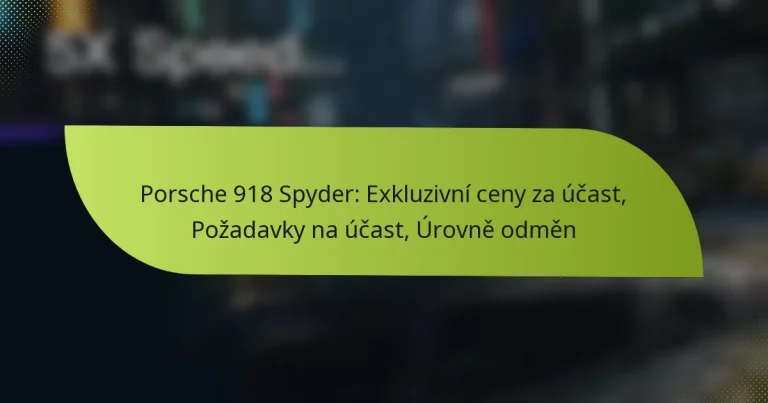 Porsche 918 Spyder: Exkluzivní ceny za účast, Požadavky na účast, Úrovně odměn